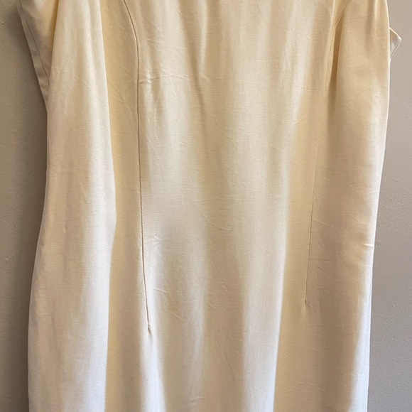 Vintage 70s Joseph Ribkoff Pale Yellow Sleeveless Dress Made in Canada - Picture 5 of 15